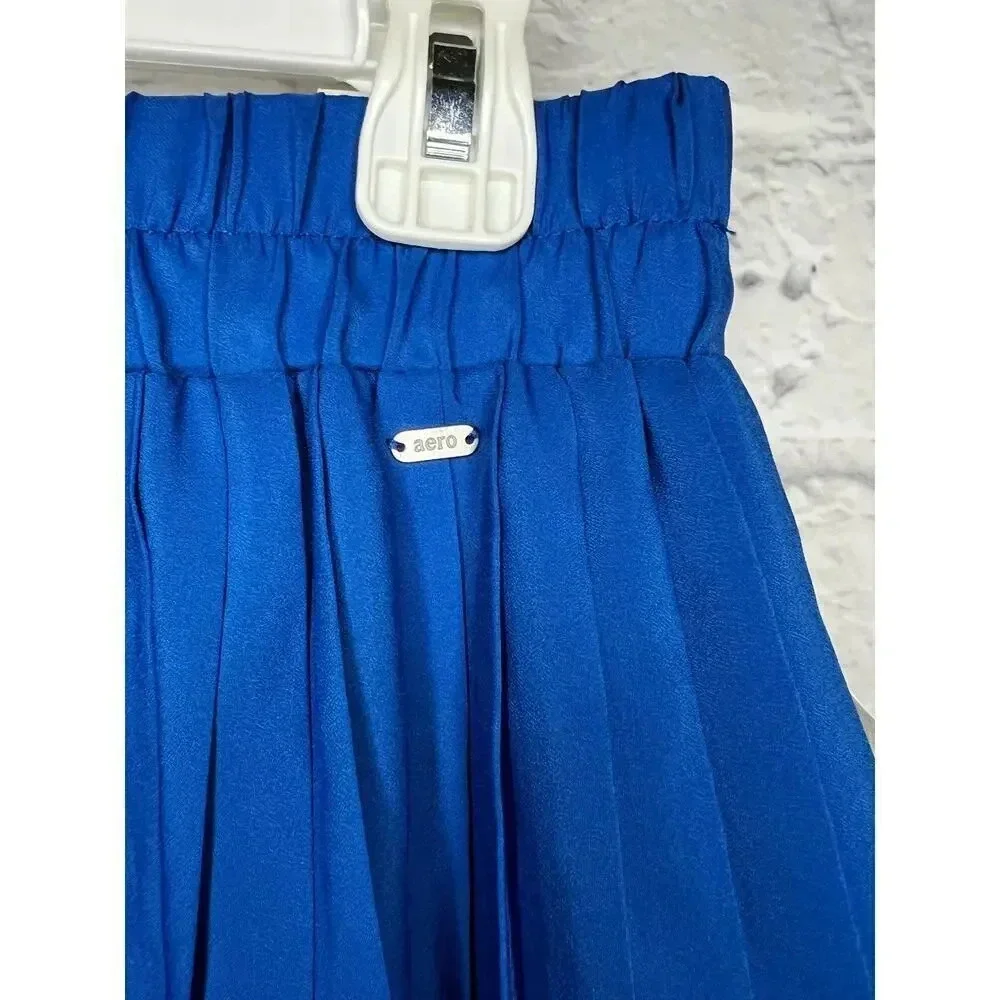 NWT AEROPOSTALE Womens Wowoone Pleated Mini Skirt, Blue & Green, size M.